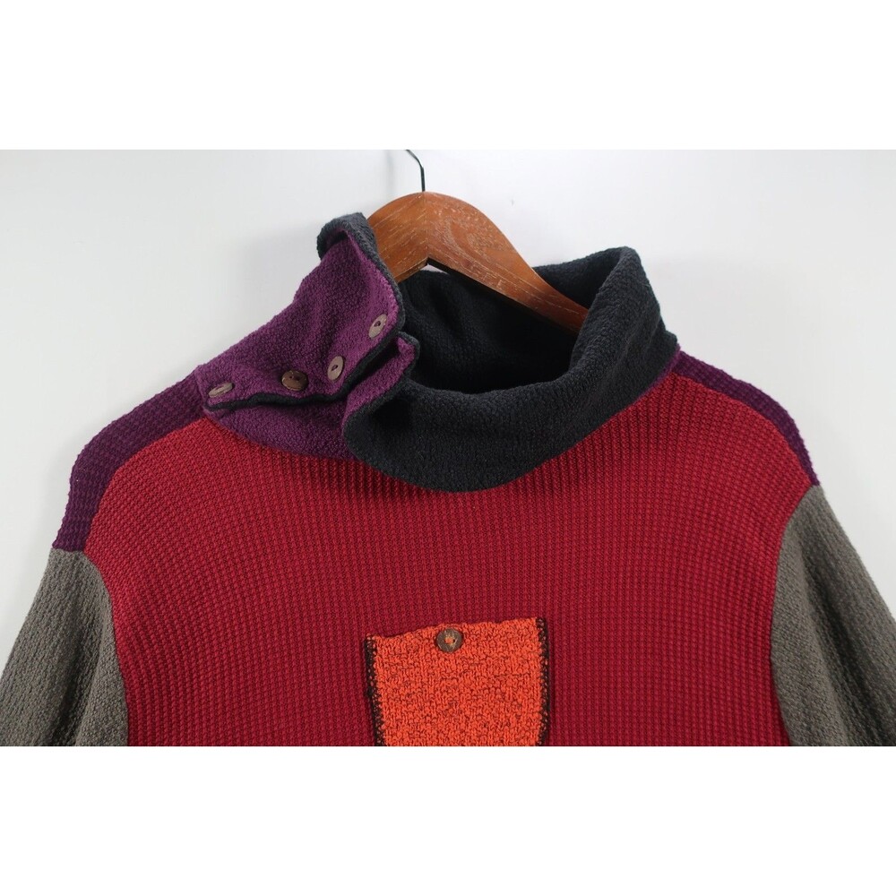 Margaret Winters Art-to-Wear Sweater Colorblock Textured Cotton Multi Artsy L - Picture 8 of 8